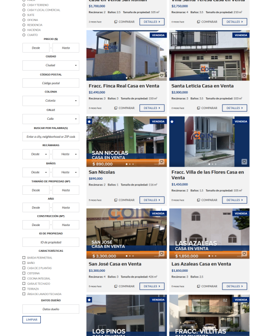 Propiedades Vendidas