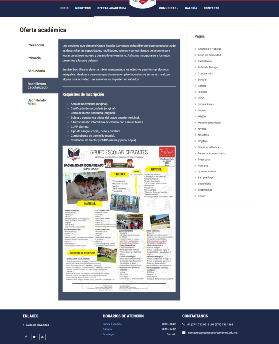 Oferta Académica  Bachillerato Escolarizado