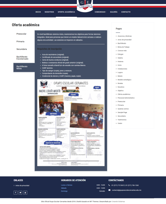 Oferta Académica  Bachillerato Mixto